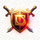 DOTA2电竞比分网Logo - 绿色盾牌与剑交叉标志